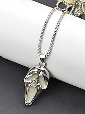 abordables Accessoires d&#039;Halloween-Collier pendentif fantôme phosphorescent pour homme – Bijoux d&#039;horreur d&#039;Halloween pour soirées costumées et événements nocturnes