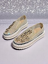 economico Festa Notturna-Sneakers slip-on da donna con strass, tomaia in mesh e suola spessa - scarpe alla moda per la vita notturna, le feste e le discoteche