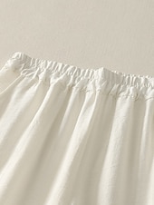preiswerte Schlichte Hose aus Baumwollleinen-Damen Hose aus Baumwollleinen Chinos Ethno-Stil Basic Lässig Volle Länge Hohe Taille Blumen Bestickt Tasche Elastischer Bund Komfort Außenbereich Mikroelastisch Urlaub Straße Täglich Khaki Beige