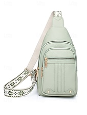 levne Tašky přes rameno-Dámská nepromokavá crossbody kabelka z umělé kůže - ležérní lehká crossbody kabelka s multifunkčními kapsami a širokým ramenním popruhem s etnickým vzorem, ideální na cestování, nakupování i každodenní nošení