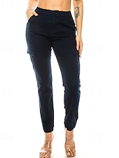 cheap Women&#039;s Cargo Pants-Women&#039;s Cargo Pants Slacks Streetwear Casual Full Length Natural Plain Pocket Soft Holiday Weekend Dark Yellow claret Forest Green Camel Fall Regular Fit