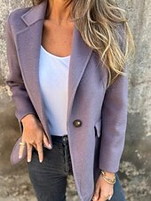 economico Cappotti Invernali-Per donna Cappotto Invernale Giacca Casual Caldo Confortevole Tasca Bottoni Casual Semplice Uscire Casual Quotidiano Monopetto Regolare Collo ripiegato Vestibilità regolare Manica Lunga Capispalla