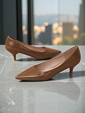levne Kočičí podpatky-Dámské tmavě zelené lakované kožené špičaté kotníkové podpatky - klasické elegantní kancelářské lodičky z 50. let, ideální do práce, na pohovory a formální akce.