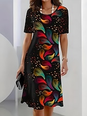 cheap Art&amp;Design Dress-Women&#039;s Mini Dress T Shirt Dress Tee Dress Sundress Shift Dress A Line Dress Vacation Casual Beach Party Daily Tea Party Regular Fit Ombre Graphic Short Sleeve Crew Neck Black Pink Sky Blue Dark Blue
