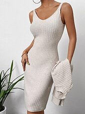 levne Pletené šaty-Dámské Sada šatů Slip Dress Na běžné nošení Semiformální šaty Bez vzoru Design Mini šaty Dlouhý rukáv Tričkový Venkovní Rande Černá Nebeská modř Meruňková Jaro Podzim Běžný