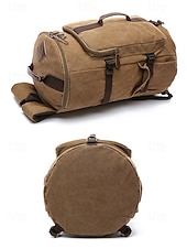 economico Zaini da Esterno-Borsa da viaggio convertibile in tela vintage da uomo, con tracolla, grande capacità, multifunzione, per il ritorno a scuola, gite del fine settimana, palestra e uso all'aperto