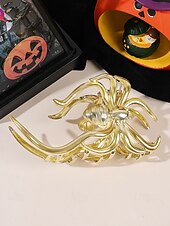 cheap Halloween Accessories-Women’s Halloween Spider Hair Claw Clip – Alloy Gothic Hair Accessory with Creepy Spider Design for Costume Parties, Cosplay and Festive Occasions