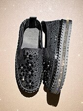 economico Festa Notturna-Sneakers slip-on da donna con strass, tomaia in mesh e suola spessa - scarpe alla moda per la vita notturna, le feste e le discoteche