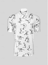 halpa Miesten golfvaatteet-Miesten Poolopaita Musta Valkoinen Lyhythihainen Topit Golfasut Vaatteet Asut Wear Apparel
