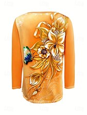 economico T-shirt Boho-Per donna Maglietta Floreale Grafico Geometrico Bohemien Vintage Tropicale Manica Corta Girocollo Top Regolari Quotidiano Uscire Weekend Stampato Giallo Rosso Blu Bianco sporco Grigio Estate Primavera