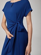baratos Vestidos Florais-vestido longo elegante com cinto de alta elasticidade