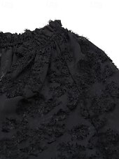 economico Top in Pizzo-Per donna Camicia Semplice Elegante Moderno Manica Lunga Scollo a V Top Regolari Quotidiano Ferie Rete Nero Primavera Autunno