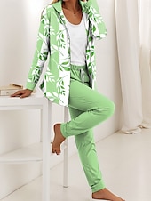 cheap Women‘s Sweatsuits-Women&#039;s Daily Hoodie Long Sleeve Hooded Floral Graphic Leaves Zipper Print Casual Blue Purple Green Fall Regular Fit