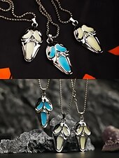 abordables Accessoires d&#039;Halloween-Collier pendentif fantôme phosphorescent pour homme – Bijoux d&#039;horreur d&#039;Halloween pour soirées costumées et événements nocturnes