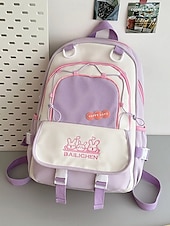 billiga Barn- och tonårryggsäckar-Stor reseryggsäck för tonårsflickor med vagnsrem – söt kaninbroderi, skolväska med flera fickor för mellan- och högstadieelever