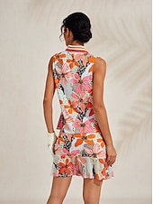 Недорогие Женская одежда для гольфа-Жен. Футболка-поло Желтый + голубой Серебро + оранжевый Без рукавов Женская одежда для гольфа Одежда Одежда Одежда