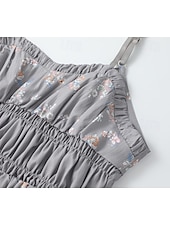 cheap Boho Dress-Women&#039;s Mini Dress Casual Dress Summer Dress Slip Dress Boho Dress Elegant Fashion Romantic Holiday Date Beach Regular Fit Flower Sleeveless V Neck Gray Summer
