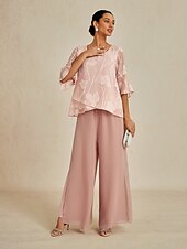 billiga fest dambyxor-Dam Trosor Byxor med raka ben Elegant Stylish Klassisk Stil Fullängd Medium Midja Ensfärgat Elastisk midja Elastisk Bröllop Semester Fest Blush Pink Vår, Höst, Vinter, Sommar Normal