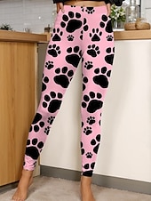 abordables Animales Impresión-Mujer Polainas Moda Casual Hasta el Tobillo Alta cintura Graphic Animal Estampado Suave Transpirable Elástico Vacaciones Casual Diario Negro Amarillo Rosa Azul Piscina Verano Primavera Ajustado