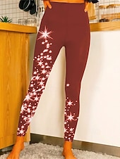 economico -Per donna Pantaloni Eleganti Leggings Collant Atletico Lunghezza intera Naturale Grafico Stampato Comodo Sollevamento glutei Controllo addominale Yoga Casual Quotidiano Oro nero Nero 1 # Nero 2
