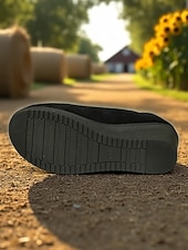 baratos Sapatilhas de mulher-Sapatos femininos vermelhos de salto baixo e salto baixo – calçados leves e confortáveis para festas no pátio, reuniões no jardim e estilo cotidiano