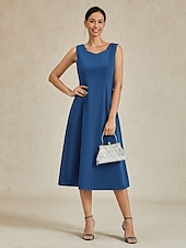 cheap Cocktail Dress-Women&#039;s Midi Dress Sheath Dress A Line Dress Elegant Wedding Party Wedding Guest Regular Fit Solid Color Sleeveless V Neck Gray Pink Black Burgundy Navy Blue Summer Spring Fall Winter