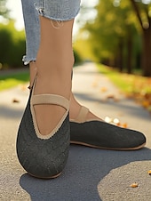 olcso Női lapos sarkú cipők-női széles, mezítlábas Mary Jane cipők – lélegző, gyémántmintás flyknit lapos talpú cipő parkban sétáláshoz, szabadtéri tevékenységekhez és hétköznapi kényelemhez
