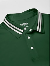 halpa Miesten golfvaatteet-Miesten Poolopaita Tumman vihreä Lyhythihainen Topit Golfasut Vaatteet Asut Wear Apparel