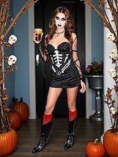 levne Pro ženy-Dámské kovbojské boty v západním stylu s vyšívanými plameny - robustní podpatek, černohnědé gotické boty do půli lýtek na Halloween, hudební festivaly a rodeo.