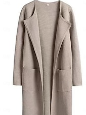 abordables Manteaux Trench-Femmes Trench Confortable Respirant Avec Poches Mode Quotidien Style OL Uni Extérieur Vacances Occasionnel Simple Boutonnage Long Revers Coupe régulière manche longue Vêtements d&#039;extérieur Marron