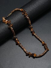 preiswerte Herrenschmuck-Herren Halskette Braun Grün Schwarz-Weiß Holz Türkis Bohemien Mode Ethno-Stil