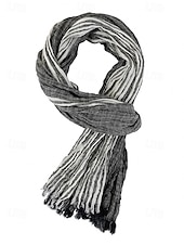 cheap Men&#039;s Ties &amp; Bow Ties-Men&#039;s Striped Cotton Scarf – Lightweight Soft Fringed Wrap for Fall &amp; Winter, Casual Vintage Style Shawl for Travel, Daily Wear &amp; Outdoor Activities