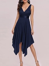 cheap Chiffon Dresses-Women's Mini Dress Cocktail Dress Wedding Guest Dress Chiffon Chiffon Dress Elegant Fashion Modern Outdoor Cocktail Party Regular Fit Plain Sleeveless V Neck Black White Summer Spring