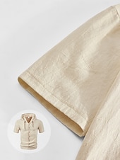 billige Business Casual-Herre Skjorte Hvit bomullsskjorte Uformell skjorte Skjorte med knapper Bomullsskjorte عادي Feriereise Gate Svart Hvit Kakifarget Grå Kortermet Med hette Sommer Klær Knapp ned