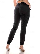 cheap Women&#039;s Cargo Pants-Women&#039;s Cargo Pants Slacks Streetwear Casual Full Length Natural Plain Pocket Soft Holiday Weekend Dark Yellow claret Forest Green Camel Fall Regular Fit