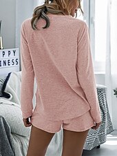 tanie Damskie krótkie komplety-Damskie Moda Moda miejska Codzienny Zestawy spodenek Długi rękaw Półgolf Równina Ściągana na sznurek Codzienny Czarny Rumiany róż Królewski błękit Lato Luźna