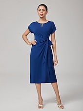 baratos Vestidos Florais-vestido longo elegante com cinto de alta elasticidade