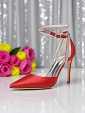 economico cocktail-Scarpe con tacco a spillo da donna in raso viola con punta affilata e cinturino alla caviglia con strass - scarpe eleganti con tacco alto glamour per signore, ideali per cocktail party ed eventi