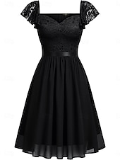 Damskie Sukienka mini Koronkowa sukienka Sukienka koktajlowa Sukienka dla gościa weselnego Szyfon Elegancja Moda Nowoczesny Na zewnątrz Spotkanie towarzyskie Regularny Równina Krótki rękaw W serek tanie Sukienki z szyfonu-Damskie Sukienka mini Koronkowa sukienka Sukienka koktajlowa Sukienka dla gościa weselnego Szyfon Elegancja Moda Nowoczesny Na zewnątrz Spotkanie towarzyskie Regularny Równina Krótki rękaw W serek