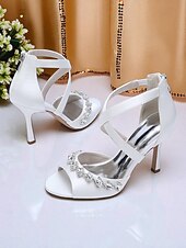 رخيصةأون كوكتيل-صنادل نسائية بكعب عالٍ ومقدمة مفتوحة من الأمام ومرصعة بأحجار الراين من الساتان - أحذية أنيقة بأشرطة متقاطعة للسيدات، مثالية لحفلات الكوكتيل والمناسبات الرسمية