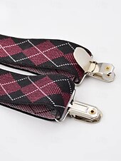 preiswerte Krawatten &amp;amp; Fliegen für Herren-Hosenträger zum Anklipsen mit Argyle-Muster für Herren – klassische, verstellbare, elastische Hosenträger für Hochzeiten, formelle Anlässe und Vintage-Outfits