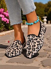 economico Slip-ons e mocassini da uomo-Mocassini da donna con stampa leopardata - scarpe basse casual slip-on con stampa animalier, comode scarpe da passeggio con punta affilata per l&#039;uso quotidiano, passeggiate all&#039;aperto e viaggi