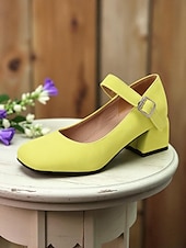 abordables Block Heels-Chaussures Mary Jane violettes à talons carrés pour femmes – Escarpins habillés en similicuir à bout rond avec bride réglable pour dames, idéales pour les sorties quotidiennes, les événements scolaires ou le bureau