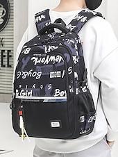 abordables Sacs à dos de Collège-Sac à dos d&#039;école imperméable à imprimé graffiti pour adolescents – sac à dos noir de grande capacité avec compartiment rembourré pour ordinateur portable, sac de voyage élégant pour garçons et filles