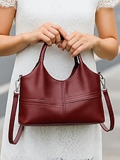 levne Kabelky a tote tašky-Dámská kabelka přes rameno z umělé kůže – elegantní strukturovaný design, všestranná kabelka pro každodenní práci, nakupování i neformální výlety