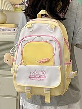 billiga Barn- och tonårryggsäckar-Stor reseryggsäck för tonårsflickor med vagnsrem – söt kaninbroderi, skolväska med flera fickor för mellan- och högstadieelever