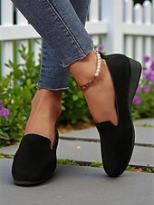 preiswerte Damenhausschuhe und -halbschuhe-Damen-Slipper aus Wildlederimitat – bequeme Freizeit-Loafer zum Spazierengehen, Einkaufen und für Gartenaktivitäten im Freien