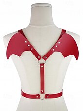 お買い得  ハロウィンアクセサリー-女性用ハロウィンフェイクレザーバットウィングハーネス - パーティーやコスプレ用の調節可能なゴシックコスチュームアクセサリー