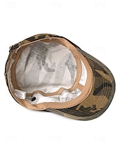 preiswerte Herrenhüte-Militär-Kadettenmütze im Camouflage-Look für Herren – Baumwollkappe im Army-Stil mit verstellbarer Passform für Outdoor-Abenteuer und Streetwear