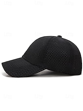 abordables Sombreros de hombre-Gorra de béisbol ligera y transpirable para hombre: gorra deportiva de malla de secado rápido con hebilla de metal ajustable para correr, jugar al golf, hacer senderismo y uso diario.